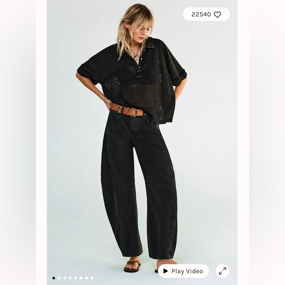 Free People Lucky You Barrel Jeans
